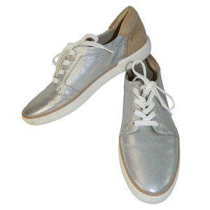 Naturalizer Jane Women's Fashion Sneakers Silver/Tan Size 9.5N Metallic Silver